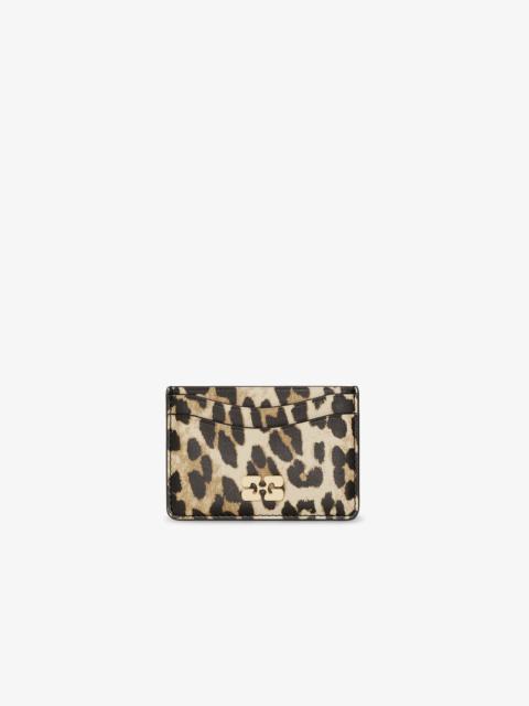 GANNI LEOPARD PRINTED BOU CARD HOLDER