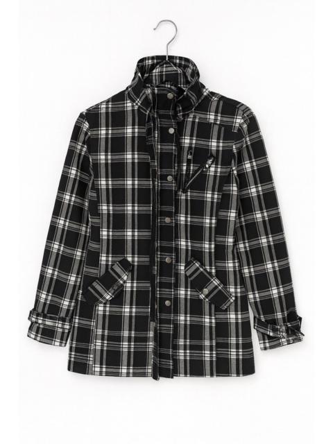 Other Designers Japanese Brand - Beno Modern Expression Black White Plaid Lolita Long Jacket