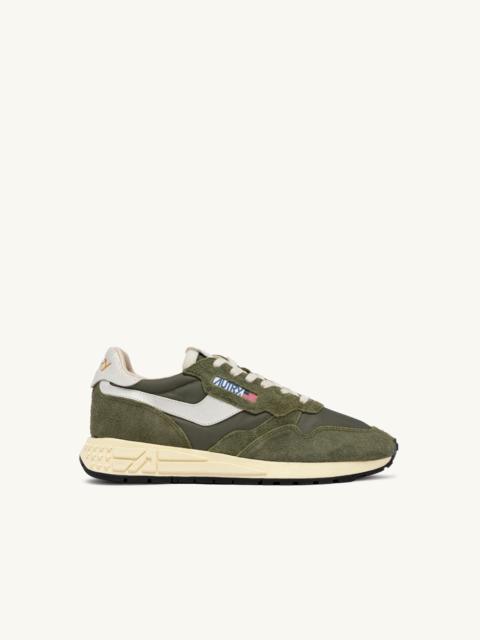 AUTRY REELWIND LOW SNEAKERS IN WHITE AND SAGE NYLON AND SUEDE