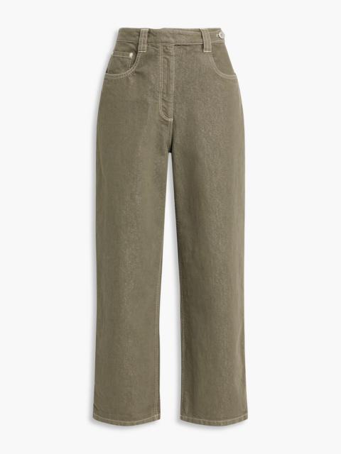 Brunello Cucinelli Metallic high-rise wide-leg jeans