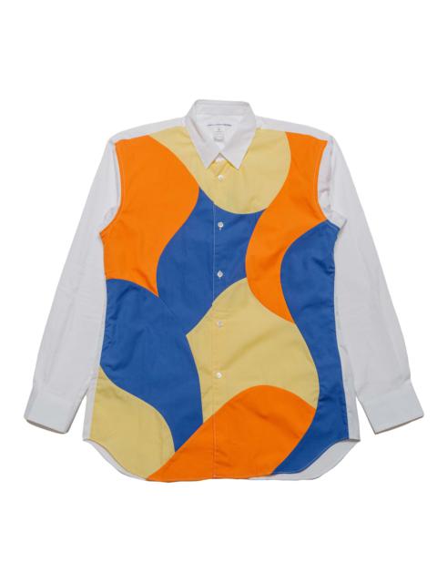Comme des Garçons SHIRT Curved Patchwork Shirt White Mix