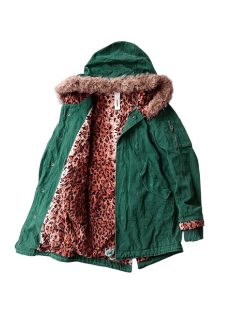 Other Designers Kazuyuki Kumagai Attachment - Attachment leopard linning fur hoodie parka jacket
