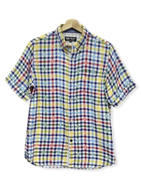 BEAMS PLUS DOPE! BEAMS HEART All Over Skull Multicolor Checkered Shirt