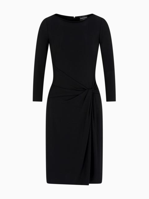 EMPORIO ARMANI INTERLOCK JERSEY TORCHON DRESS