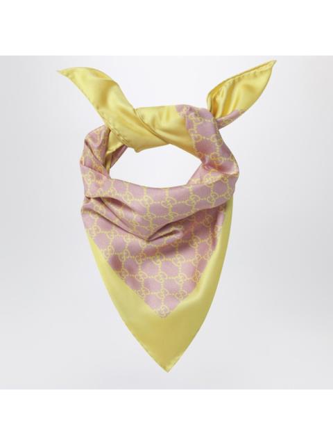 GUCCI Gucci Silk Twill Scarf In Pink And Yellow Women