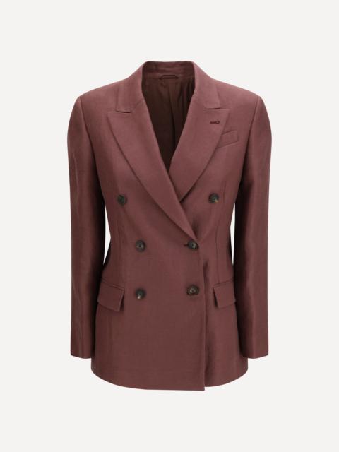 Brunello Cucinelli Fluid twill Jacket in viscose and linen with monili details
