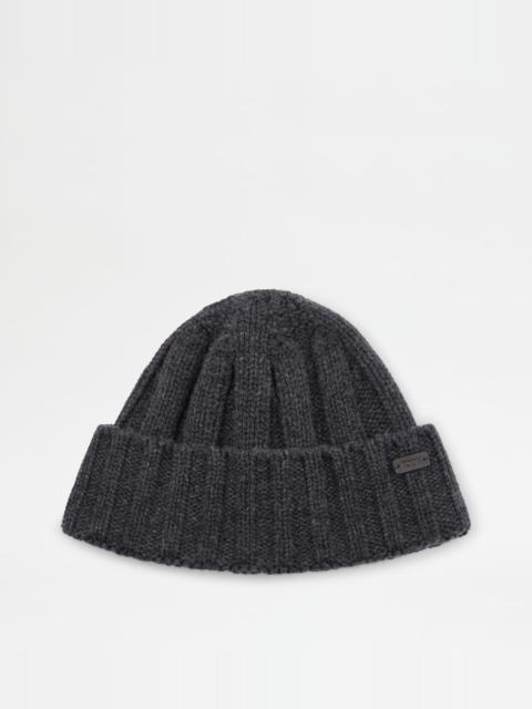 Tod's CASHMERE BLED BEANIE - GREY