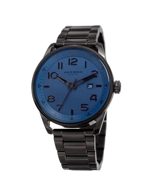 Other Designers Akribos XXIV Blue Dial Black Ion-plated Men's Watch AK956BU