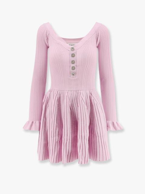 self-portrait Self Portrait Women Ribbed Knit Mini Dress With Jewel Buttons