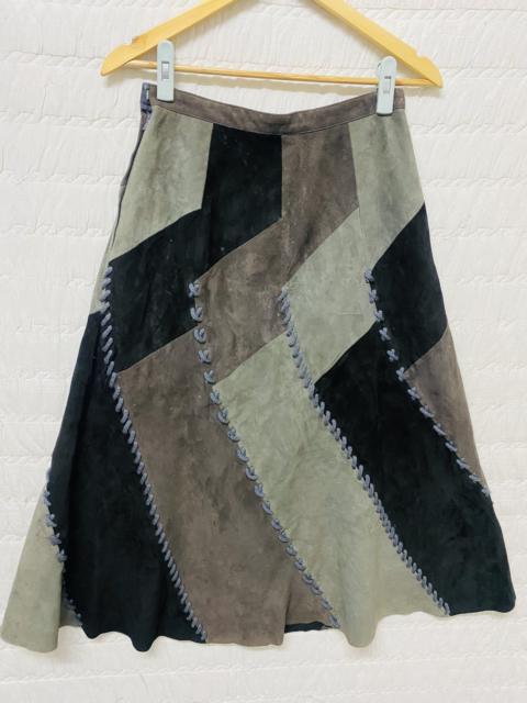 Other Designers Archival Clothing - (M) CIZENNE SHEEPSKIN PATCHWORK MAXI SKIRT