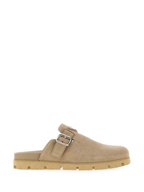 Prada Prada Men Sand Suede Slippers