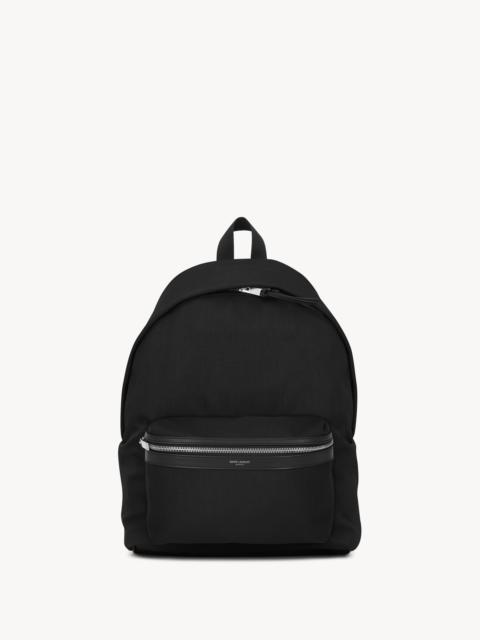 SAINT LAURENT CITY BACKPACK IN CANVAS, NYLON AND LEATHER