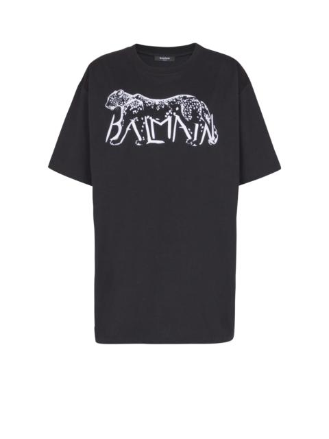 Balmain T-shirt with leopard print