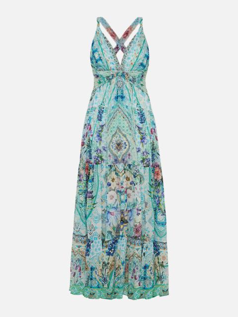 CAMILLA BEAD STRAP GATHERED PANEL DRESS