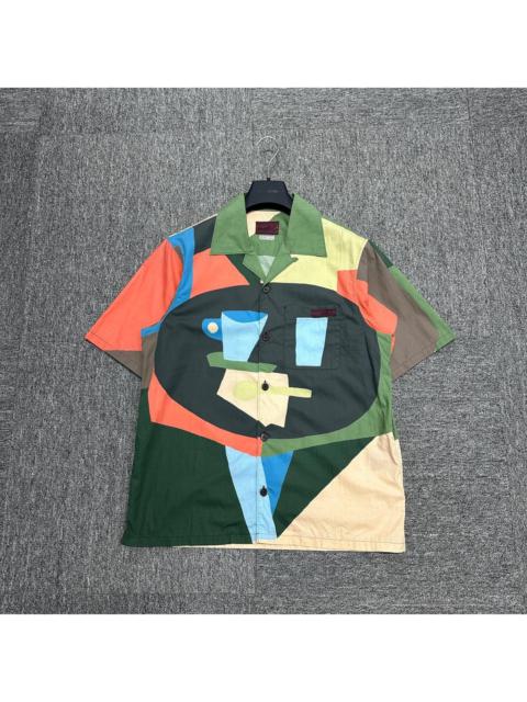 Prada Prada Color Palette Geometric Patchwork Short Sleeve Shirt