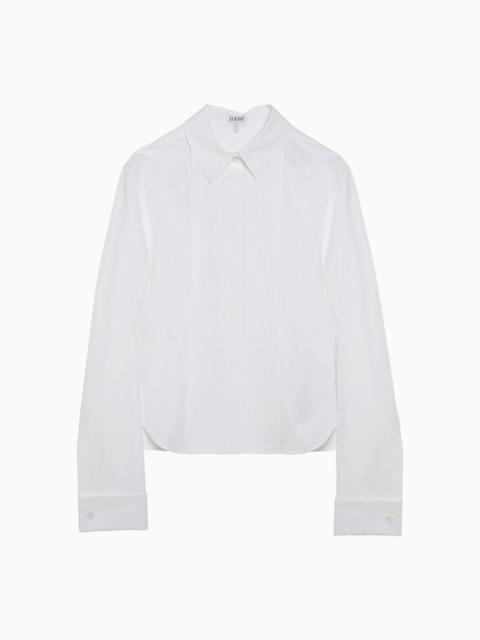 Loewe White Pleated Cotton Shirt Women