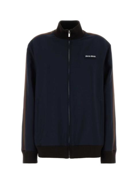 Miu Miu Miu Miu Women Navy Blue Mohair Blend Sweatshirt