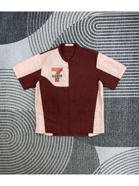 Other Designers Japanese Brand - Vintage 7 Eleven Uniform Zipper Maroon Jacket