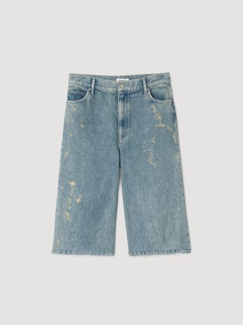 Sandro DISTRESSED DENIM BERMUDA SHORTS