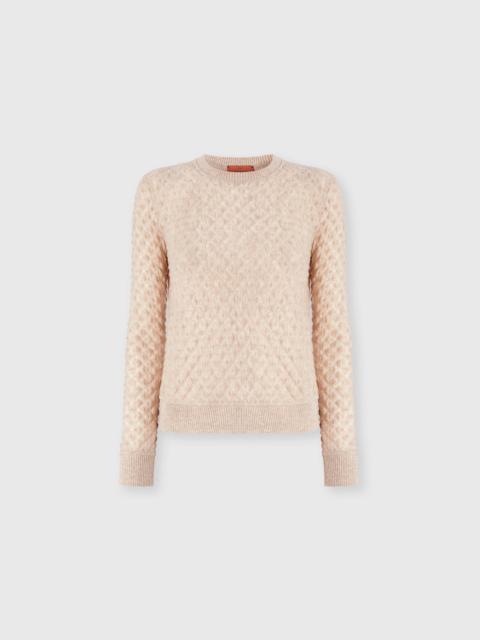 Missoni Missoni Cashmere Crewneck Sweater With Lace Pattern in Beige at Nordstrom