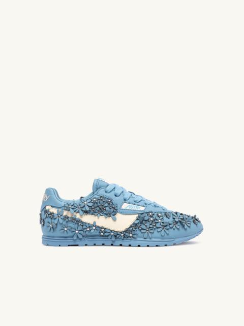 AUTRY WINDSPIN FLOWERS SNEAKERS IN FORGET ME NOT LEATHER
