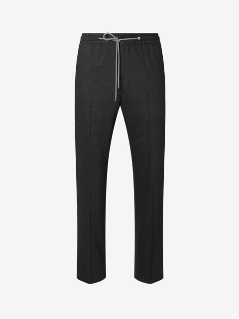 CORNELIANI Anthracite grey wool and cashmere flannel trousers