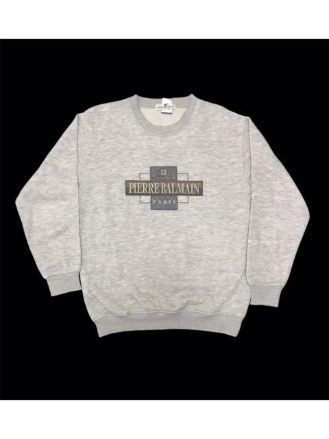 Other Designers Vintage - Pierre Balmain Paris Embroidery Big Logo Crewneck Sweatshirt