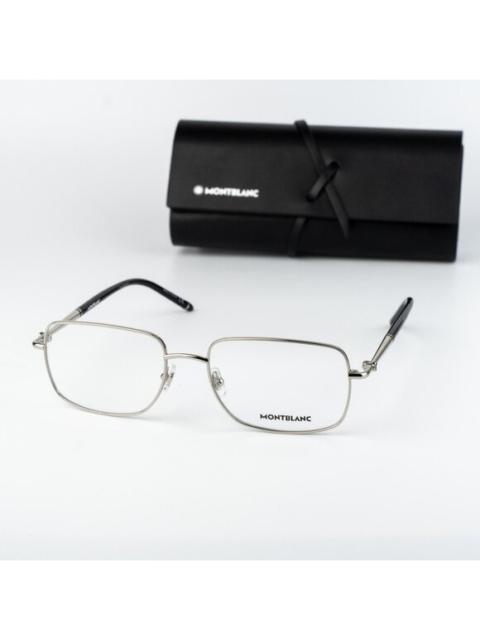 Montblanc Montblanc Men Eyeglasses Silver Rectangle MB0072O 004 NEW AUTHENTIC