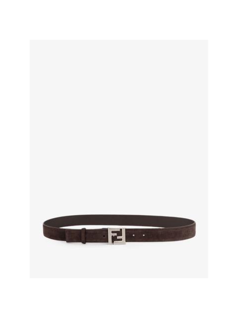 FENDI FENDI Brown Squared FF Suede Belt New & Authentic (Men's siz