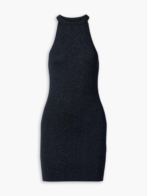 Christopher Kane Metallic ribbed-knit mini dress