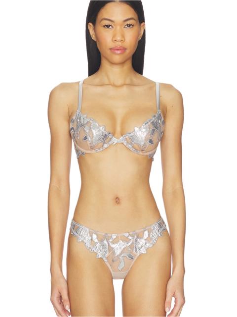 Fleur du Mal Foil Lily Embroidery Demi Bra