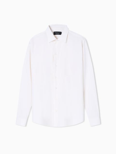 EMPORIO ARMANI ICON SHIRT IN TROPICAL LIGHT WOOL CANVAS