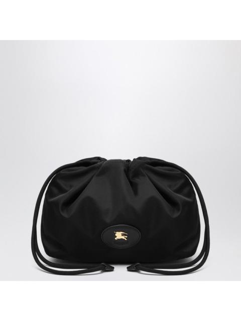 Burberry Reversible Pouch In Black Nylon With Check Pattern Women