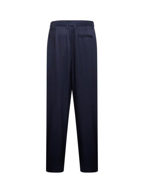 GIORGIO ARMANI Giorgio Armani Women Blue Double Silk Satin One-Pleat Trousers