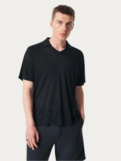 rag & bone Linen Johnny Collar Polo