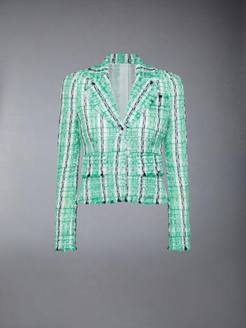 Thom Browne STRIPED SHEER TWEED CROPPED JACKET