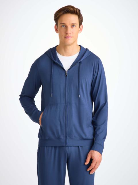 Derek Rose Men's Hoodie Basel Micro Modal Stretch Sapphire