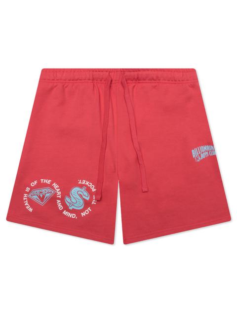BILLIONAIRE BOYS CLUB BB MANTRA SHORTS - ROUGE RED