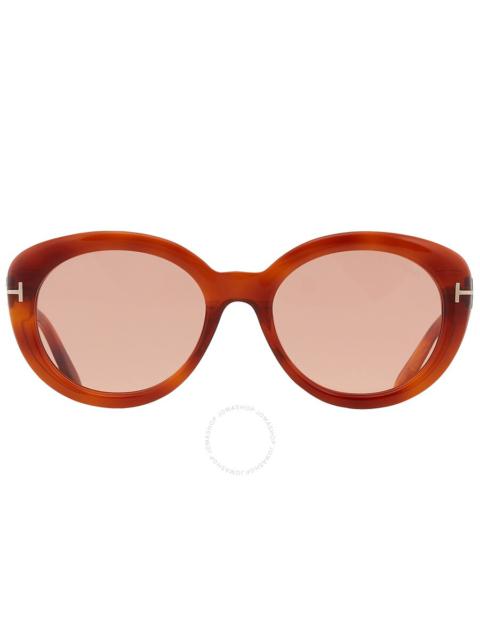 TOM FORD Tom Ford Lily Photochromatic Pink Oval Ladies Sunglasses FT1009 53Y 55