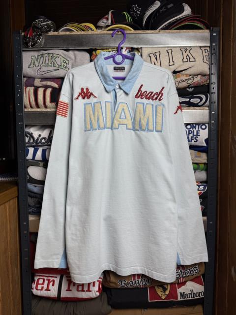 Other Designers Kappa Miami Vintage Big Logo USA Flag Spellout Vintage Polo