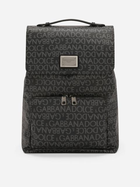 Coated jacquard backpack