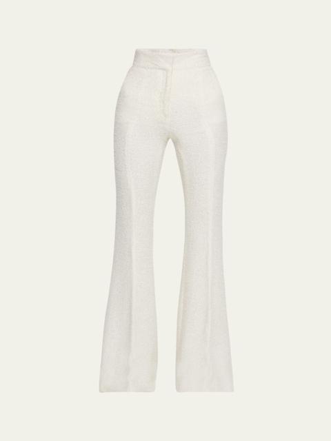 GABRIELA HEARST Rhein Flared Textured Silk Pants