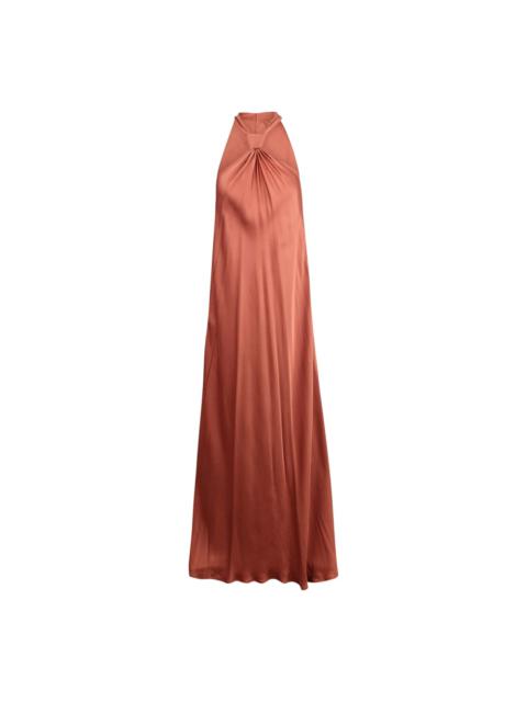 CHIC HALTERNECK MAXI DRESS WITH KNOT