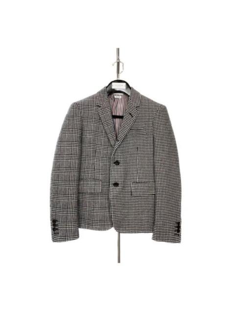 Thom Browne Black & White Wool Houndstooth & Plaid Blazer Made In Japan Size 1 L