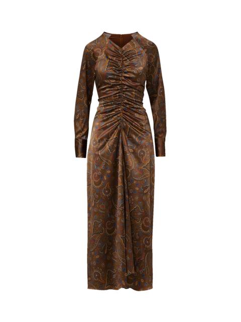 VERONICA BEARD IRMA STRETCH-SILK MIDI DRESS