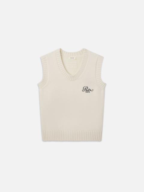 FRAME Ritz Men's Cashmere Sweater Vest in Cream