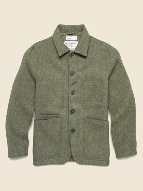 Universal Works Harris Tweed Bakers Chore Jacket - Green
