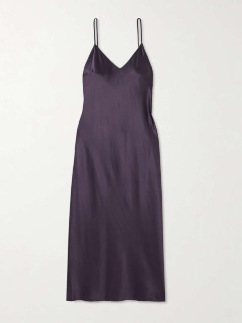 Clea silk-satin midi dress Purple