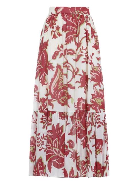 Etro Flounce Hem Maxi Skirt With Elastic Waist