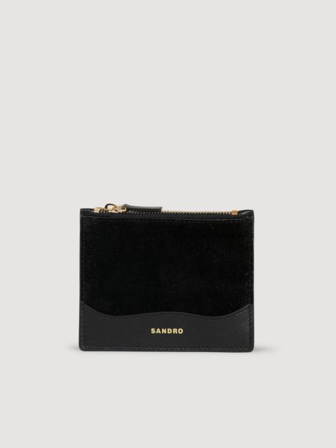 Sandro LEATHER AND SUEDE CARDHOLDER